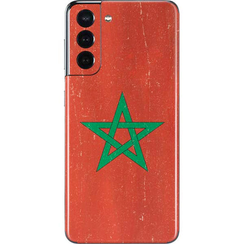 Morocco Flag Distressed Galaxy S21 5G Skin